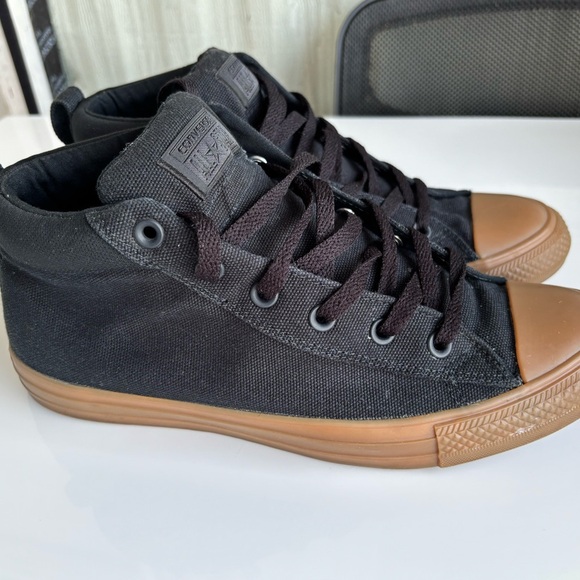 Converse Black and Tan High-Top Sneakers - Picture 3 of 9